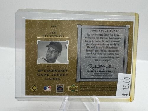 2001 Upper Deck SP Legendary Game Jersey Ted Kluszewski Patch Cincinnati Reds