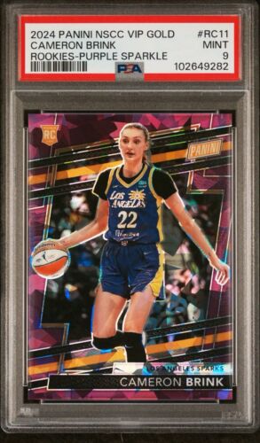 2024 Panini NSCC VIP Gold RC Purple Sparkle #11 Cameron Brink 25/49 PSA 9