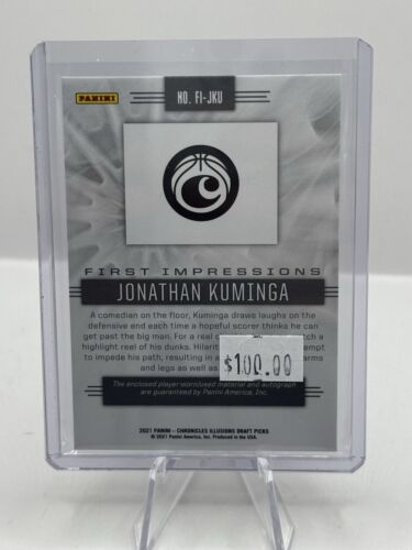 2021 Panini Illusions First Impressions RC Jonathan Kuminga Patch Auto 27/99