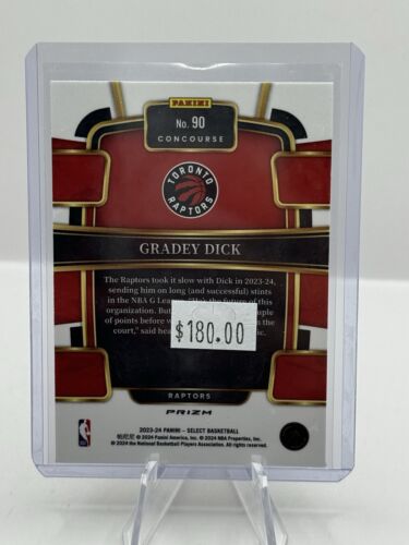 2023-24 Panini Select Concourse Tiger Prizm RC #90 Gradey Dick Toronto Raptors