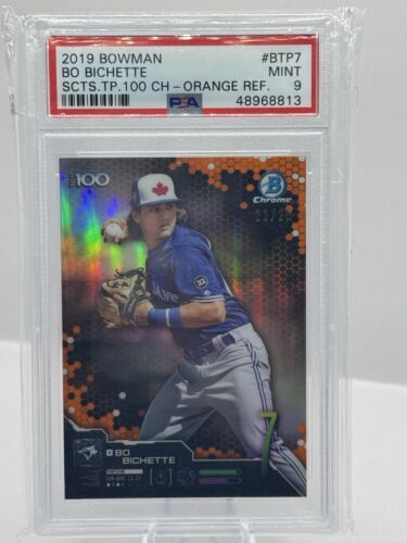 23019 Bowman Chrome Top 100 Orange Refractor #7 Bo Bichette 22/25 PSA 9