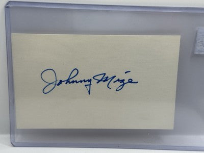 Johnny Mize Autographed Index Card - New York Yankees - NO COA