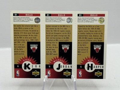 1996-97 Upper Deck Gold B1 Michael Jordan, Steve Kerr, Ron Harper Bulls