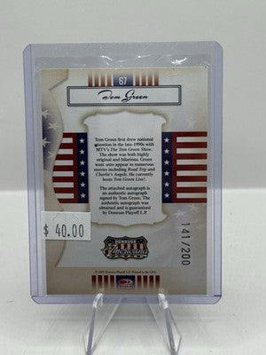 Tom Green Auto 141/200 2007 Donruss Americana Private Signings #67