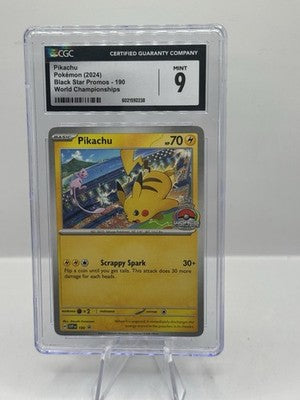 2024 Pokemon Black Star Promos 190 World Championships Pikachu CGC 9