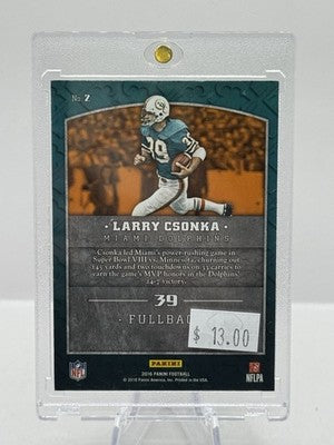 Larry Csonka 16/25 2016 Panini Legends of the Shield #2 Miami Dolphins