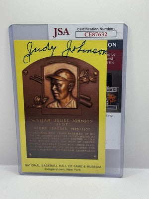 Judy Johnson Autographed HOF Postcard - Negro Leagues - JSA COA