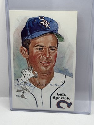 Luis Aparicio Autographed Perez-Steele Postcard 1985 8th Series #185 /10,000