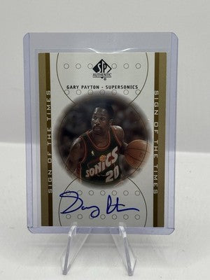 Gary Payton Auto 2000-01 Upper Deck SP Sign of the Times Seattle Supersonics