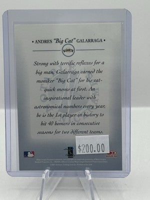 Andres Galarraga "Big Cat" Auto 2001 Donruss Signatures Series Notable Nicknames
