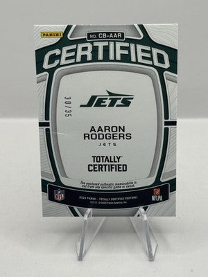 Aaron Rodgers 3 Color Patch 30/35 2024 Panini Totally Certified Baller - creases