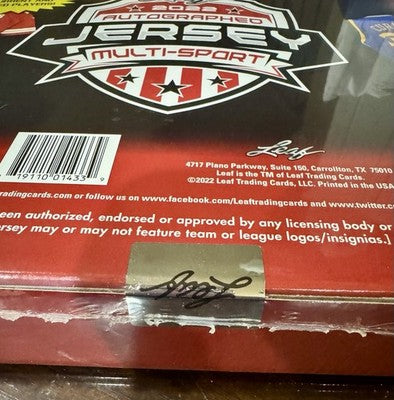 2022 Leaf Autographed Multi-Sport Jersey Box - Factory Sealed