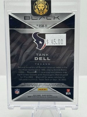 Tank Dell RC Dual Patch Auto 03/25 2023 Panini Black Green #11 Houston Texans