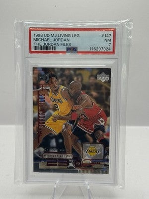 Michael Jordan PSA 7 1998-99 Upper Deck MJ Living Legends #147 with Kobe Bryant