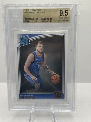 Luka Doncic Rated Rookie BGS 9.5 2018-19 Panini Donruss #177 Dallas Mavericks