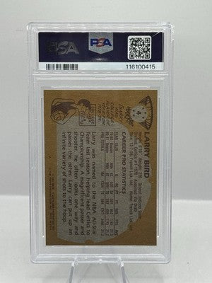 1981-82 Topps #4 Larry Bird Boston Celtics PSA 8.5 (top left corner case crack)