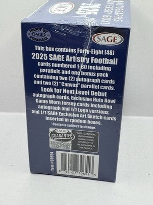 2025 SAGE Artistry Football Blaster Box - Factory Sealed - Find 1/1 Art Sketches