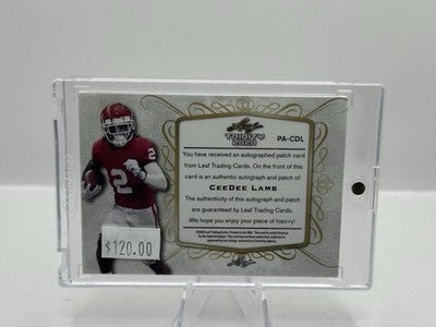 CeeDee Lamb Patch Auto 2020 Leaf Trinity