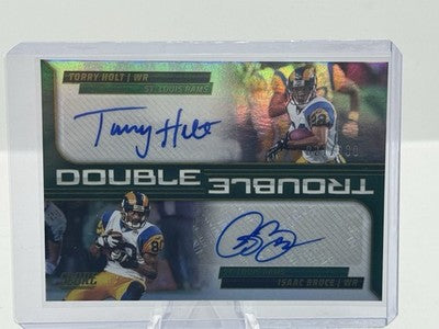Isaac Bruce & Torry Holt Autos 021/100 2025 Panini Score Double Trouble Rams