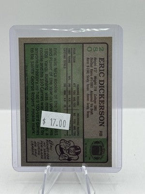 1984 Topps #280 Eric Dickerson St. Louis Rams - print line bottom right