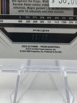 Magic Johnson Blue Shimmer Prizm 33/35 2022-23 Panini Prizm #276 LA Lakers