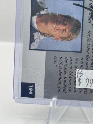 Troy Aikman Auto 1991 NFL Pro Line Portraits Dallas Cowboys - lite edge wear - B