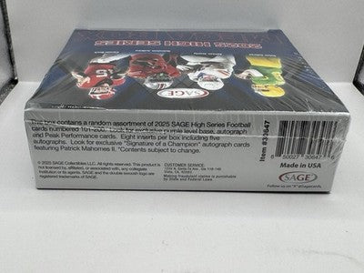 2025 SAGE High Series Football Mega Box - Factory Sealed