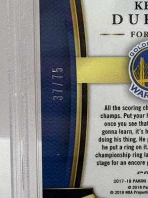 Kevin Durant Orange Prizm 37/75 PSA 10 2017-18 Panini Select Warriors