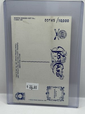 Billy Williams Autographed Perez-Steele Postcard 1987 9th Series #199 /10,000