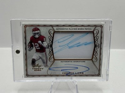 CeeDee Lamb Patch Auto 2020 Leaf Trinity