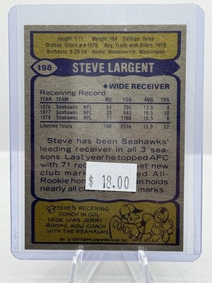 1979 Topps #198 Steve Largent Seattle Seahawks