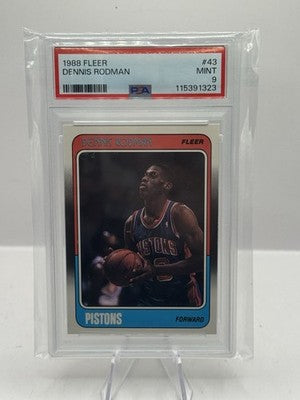 Dennis Rodman PSA 9 1988-89 Fleer #43 Detroit Pistons