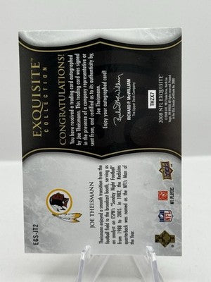 Joe Theismann Auto 22/50 2008 Upper Deck Exquisite Legendary Signatures - Corner