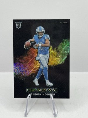Hendon Hooker Black Mojo Color Blast SP RC 2023 Panini Obsidian #19 Detroit Lion