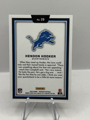 Hendon Hooker Black Mojo Color Blast SP RC 2023 Panini Obsidian #19 Detroit Lion