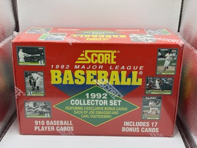 1992 Score Baseball Collector Set Factor Sealed - 910 Cards + 17 Bonus