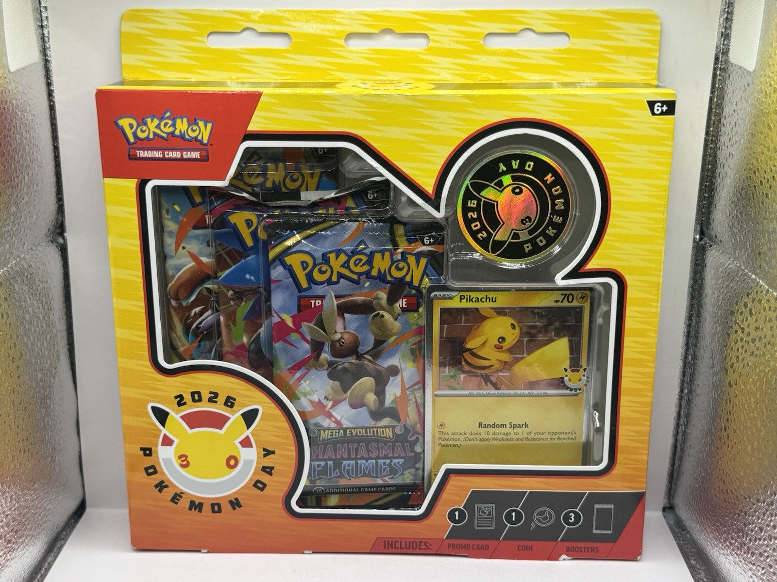 2026 Pokemon Day Collection Box - NEW (1 Promo, 1 Coin, 3 Boosters)