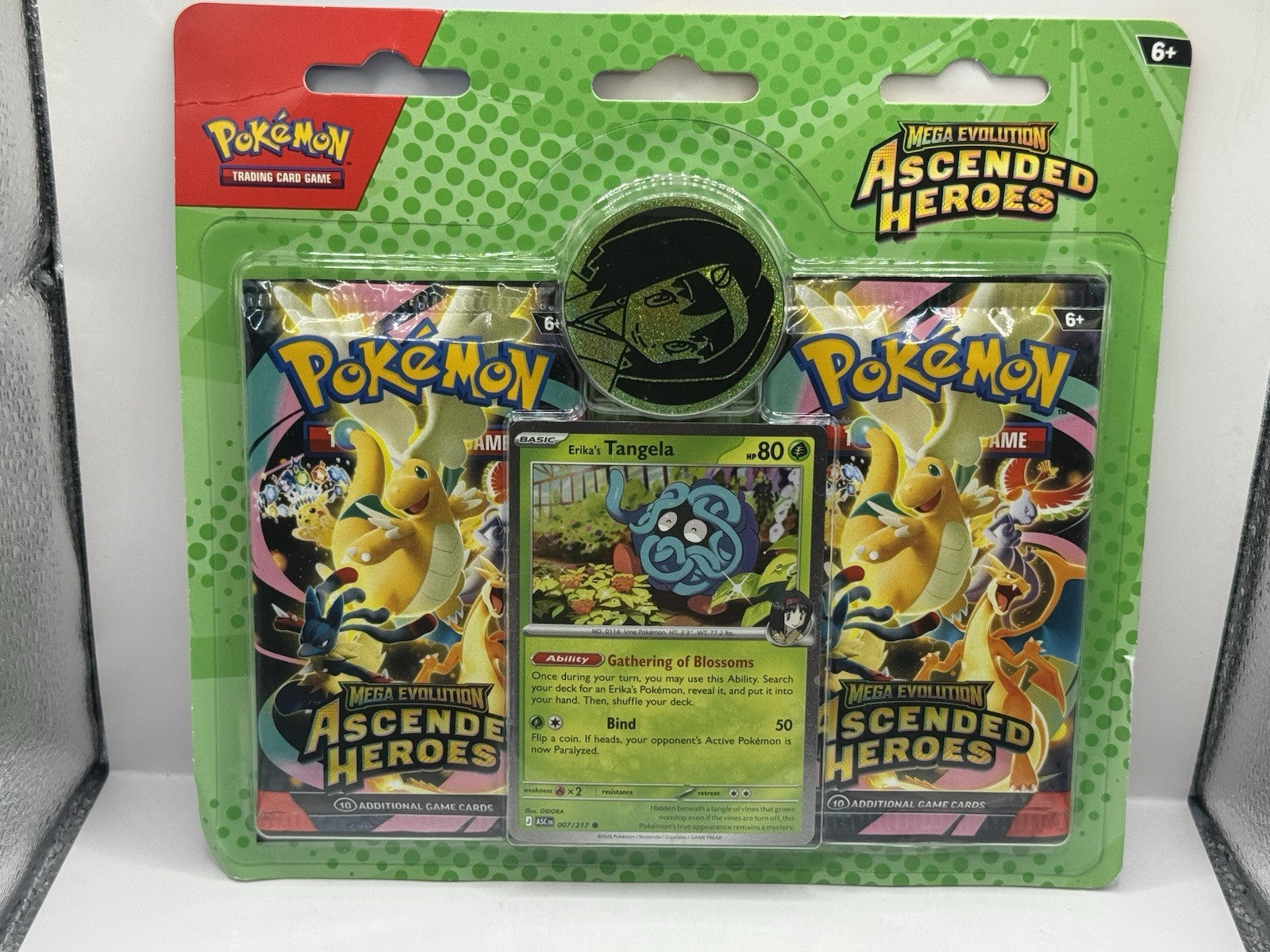 2026 Pokemon Mega Evolution Ascended Heroes Erika's Tangela Blister Pack -Sealed