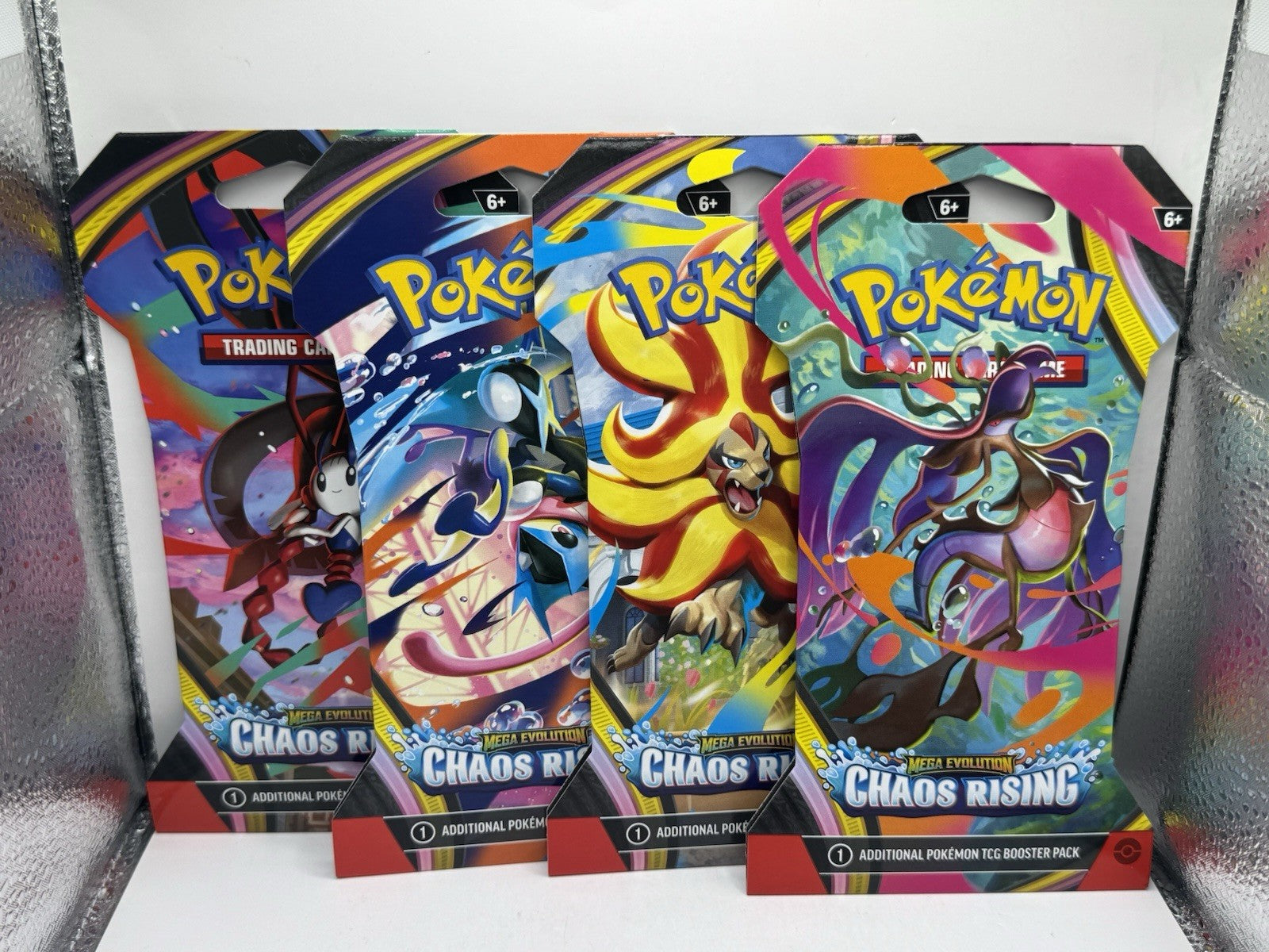 2026 Pokemon Mega Evolution Chaos Rising Sleeved Booster Pack - Lot of 4 Sealed