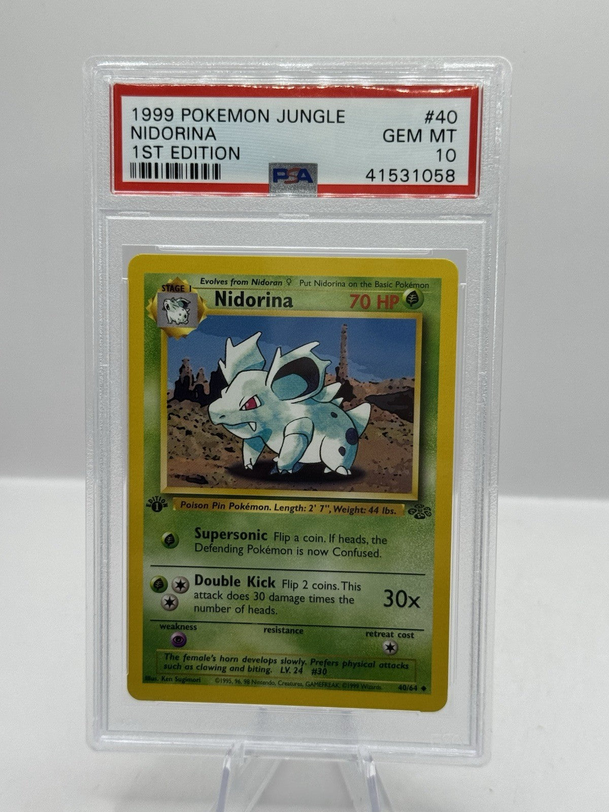 1999 Pokemon Jungle 1st Edition 40/64 Nidorina PSA 10