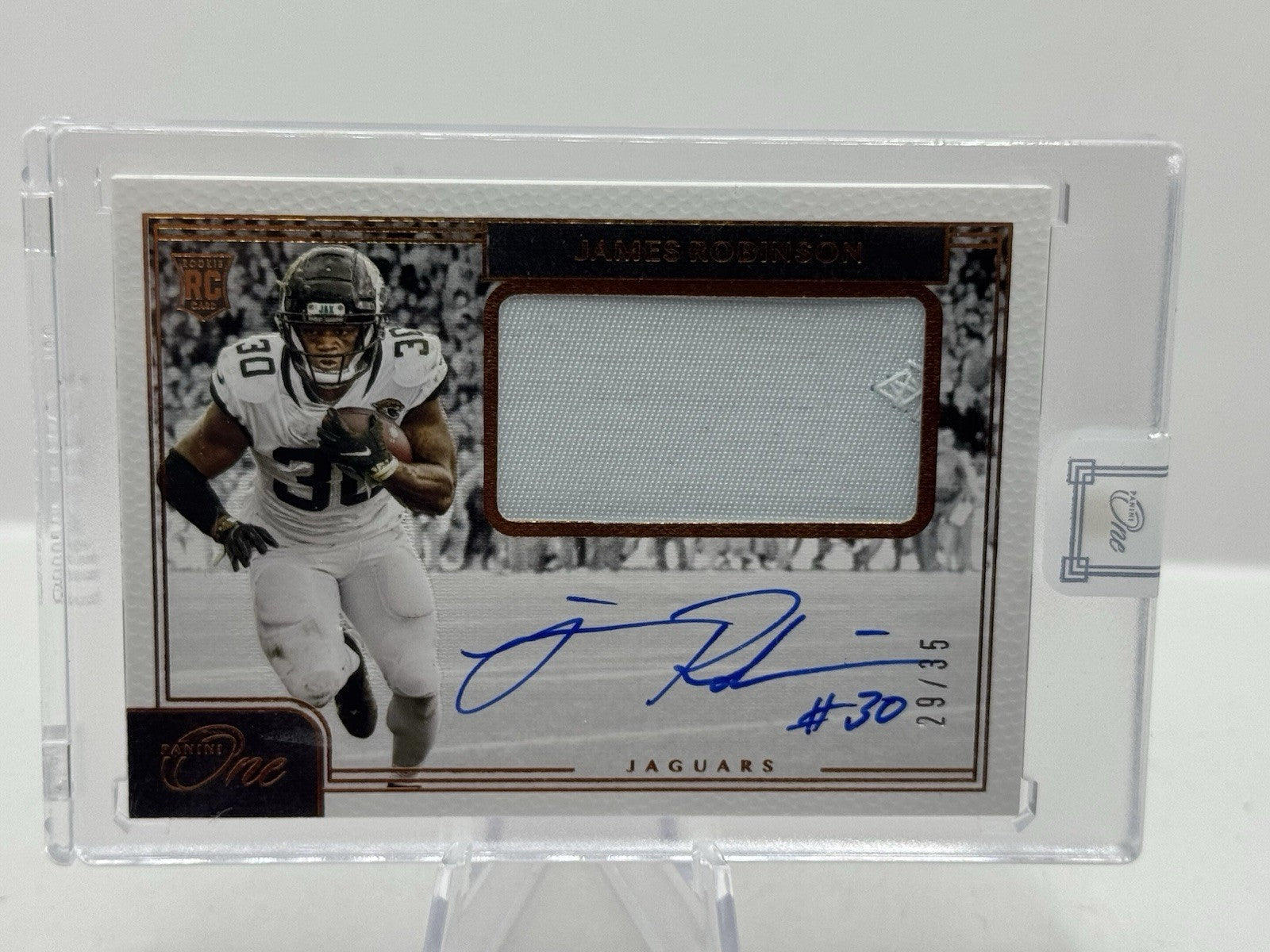 James Robinson Rookie Patch Auto 29/35 2020 Panini One #28 Jacksonville Jaguars
