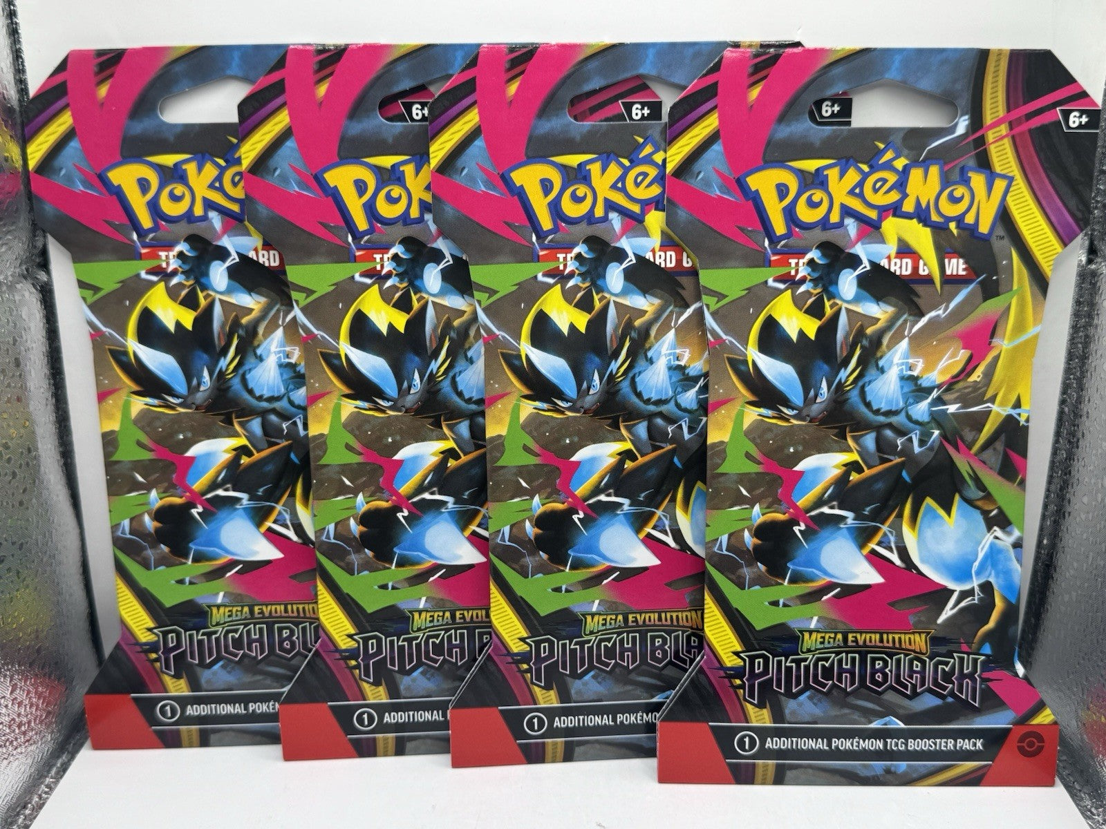 2026 Pokemon Mega Evolution Pitch Black Sleeved Booster Packs - Lot of 4