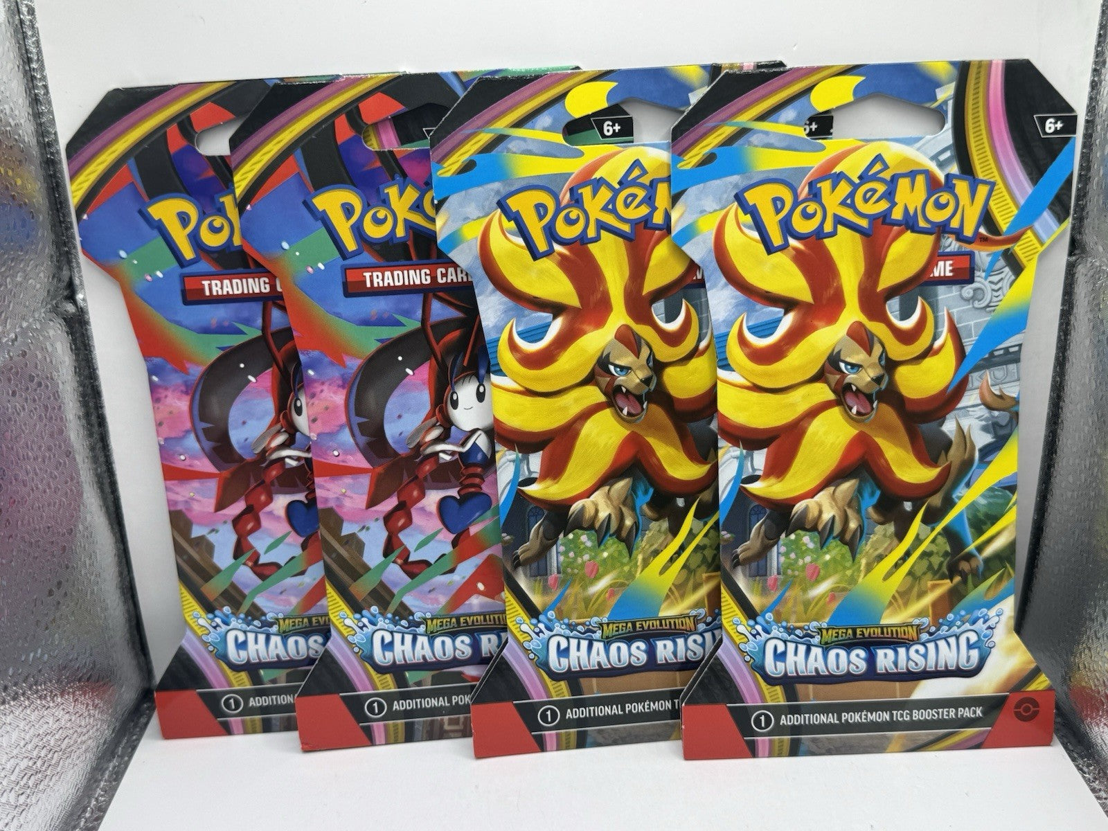 2026 Pokemon Mega Evolution Chaos Rising Sleeved Booster Packs - Lot of 4