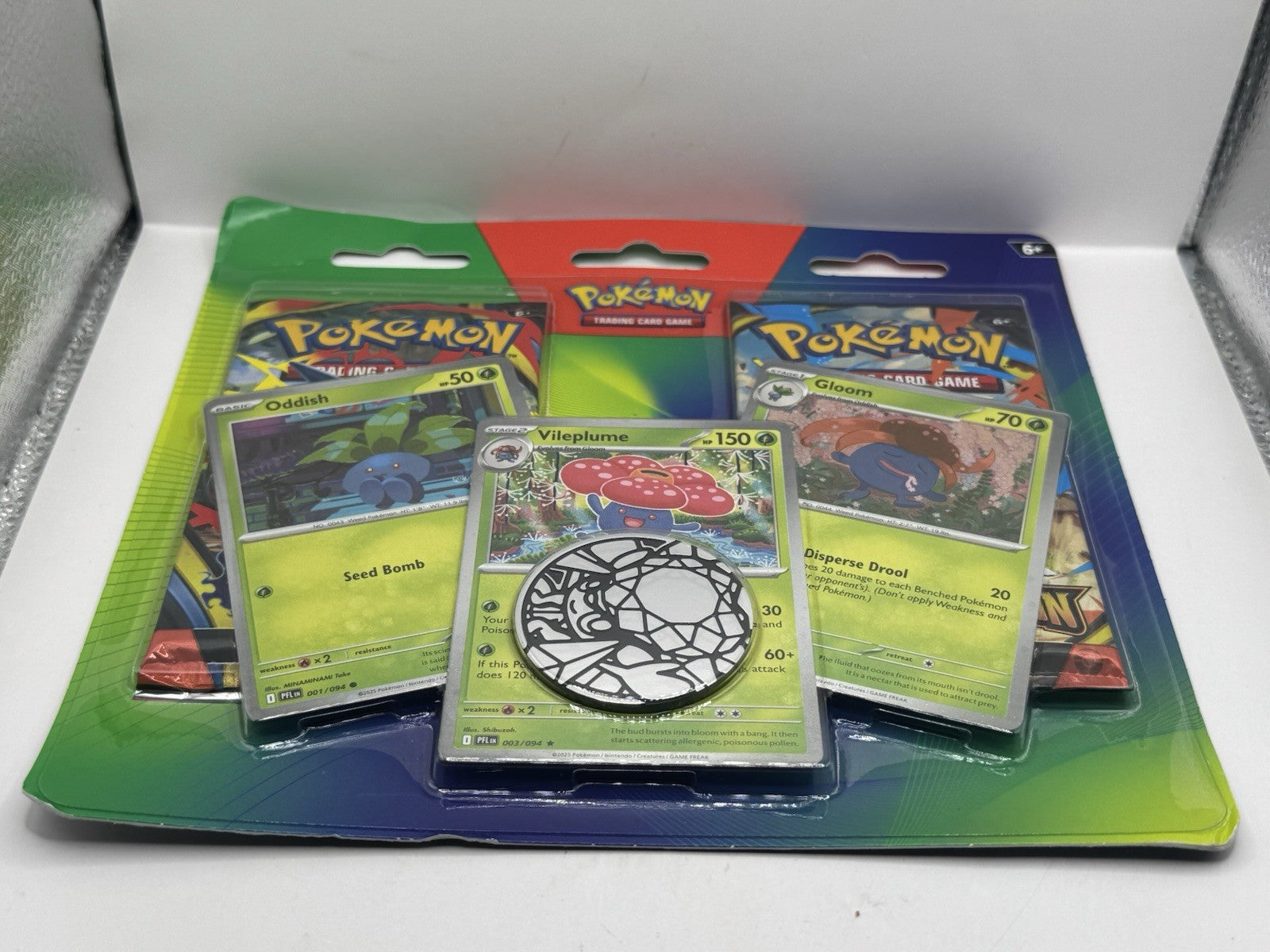 2026 Pokemon Mega Evolution Phant. Flames 2 Pack Blister Oddish Vileplume Gloom