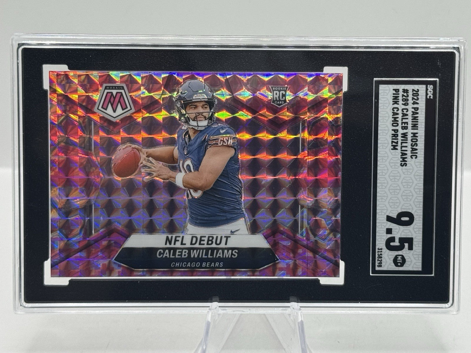 Caleb Williams RC Pink Camo Prizm SGC 9.5 2024 Panini Mosaic #289 Chicago Bears