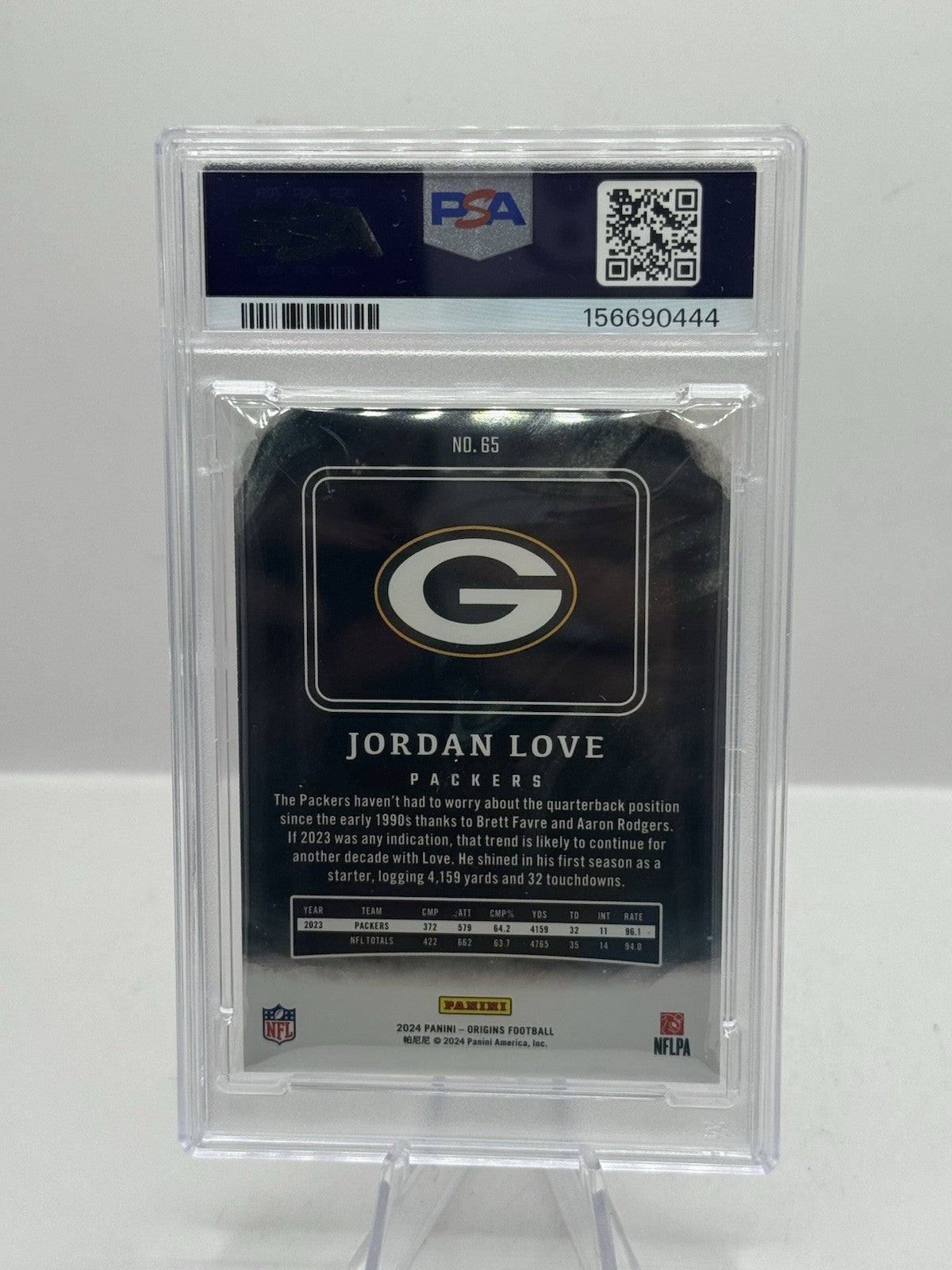 Jordan Love Purple 10/17 PSA 9 2024 Panini Origins #65 Green Bay Packers