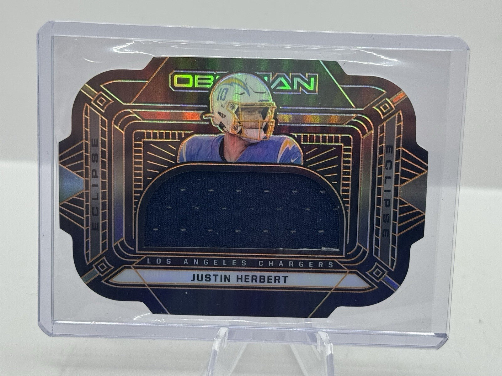 Justin Herbert Patch 72/75 2021 Panini Obsidian Eclipse Los Angeles Chargers