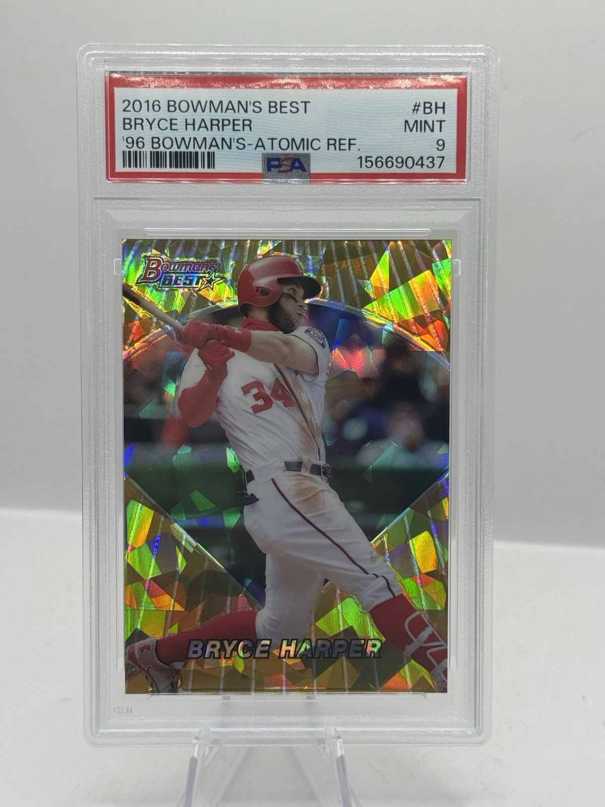 Bryce Harper Atomic Refractor PSA 9 2016 Bowman's Best Washington Nationals