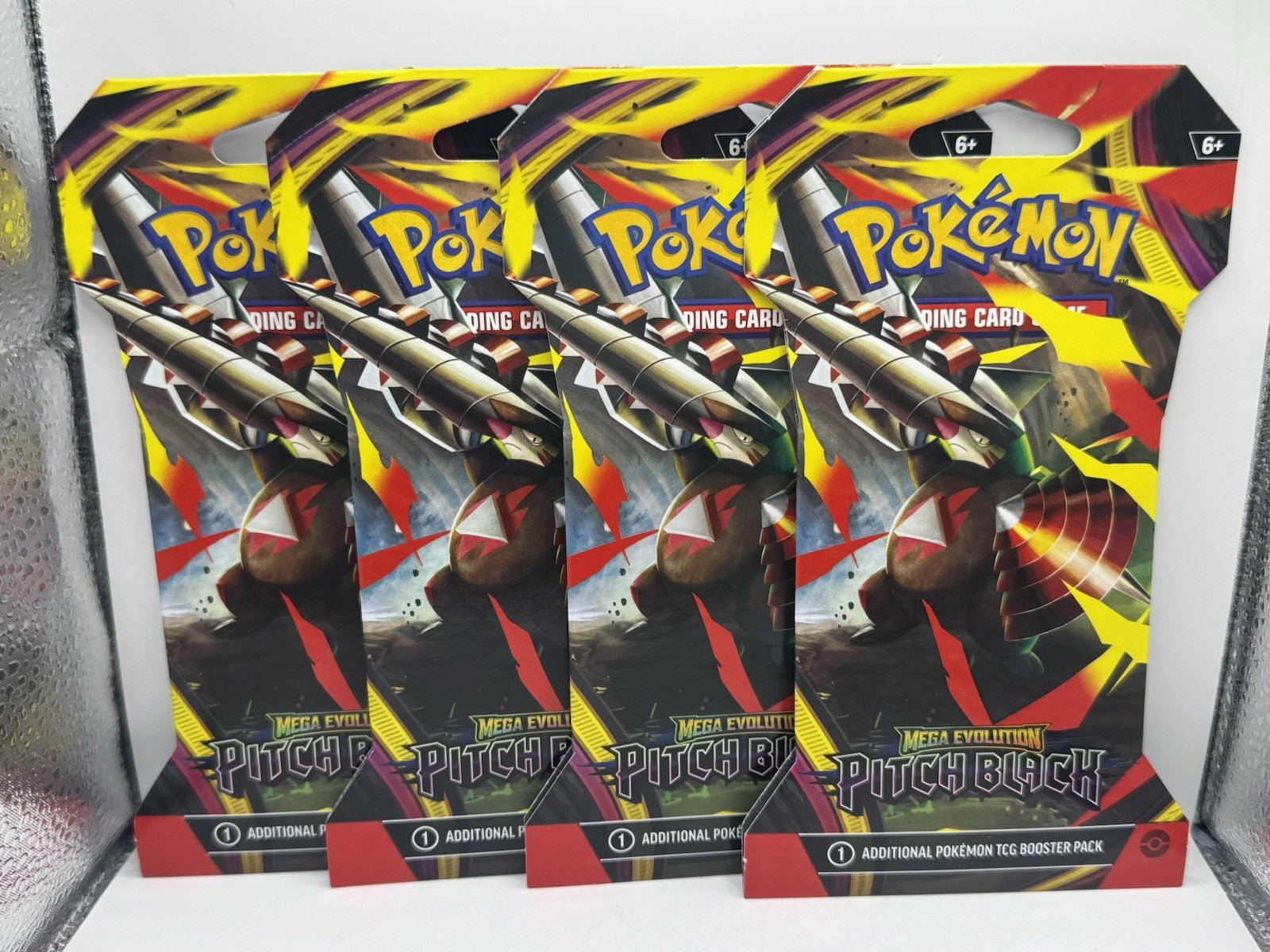 2026 Pokemon Mega Evolution Pitch Black Sleeved Booster Packs - Lot of 4