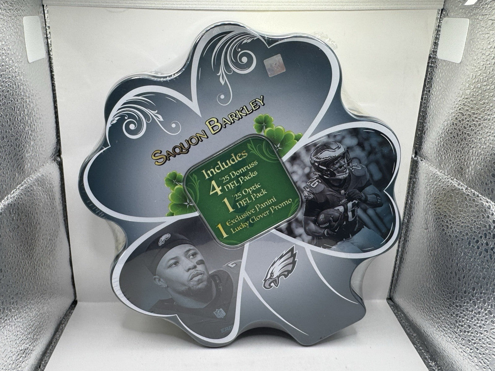 2025 Donruss & Optic Lucky Clover Football Tin - Saquon Barkley - Sealed